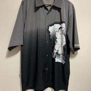 Crazy Vintage South Pole Denim Y2K Graffiti Graphic Men's Button Down Shirt